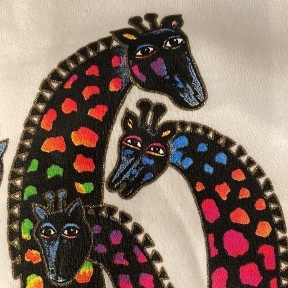 NWT Laurel Burch top rate giraffe original size 2XL white top - Picture 4 of 7